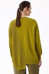 Tığ Triko Örgü Detaylı Rayon Tunik-LYN04764 Olive