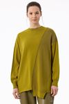 Tığ Triko Örgü Detaylı Rayon Tunik-LYN04764 Olive