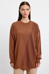 Tığ Triko Örgü Detaylı Rayon Tunik-LYN04764 Kahve