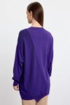 Tığ Triko Örgü Detaylı Rayon Tunik-LYN04764 Mor