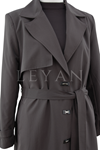 Çıtçıt detaylı Trenckot-LYN04776 Kahve