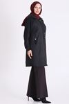Behrem Süet Detaylı Kap-LYN04793 Siyah