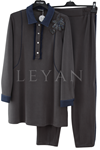 Fuat Gürşen İşlemeli Takım-LYN04796 Kahve